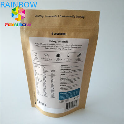 Özel Baskılı Kilitli Gıda Stand Up Kılıfı Ambalaj Çantası Kraft Kağıt Mat Yüzey