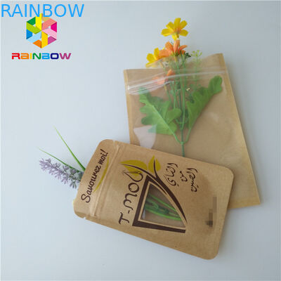 Açılıp kapanabilir Özel Kağıt Torbalar Gıda Sınıfı Üç Taraflı Mühür Alüminyum Folyo Çerez Paketleme