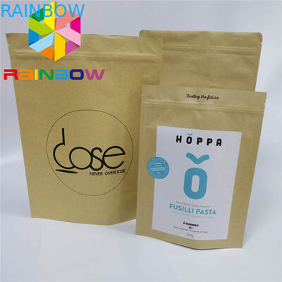 Kahve Weeds Stand Up Kılıfı Çanta Özel Baskılı Kağıt Ambalaj Kraft Kağıt