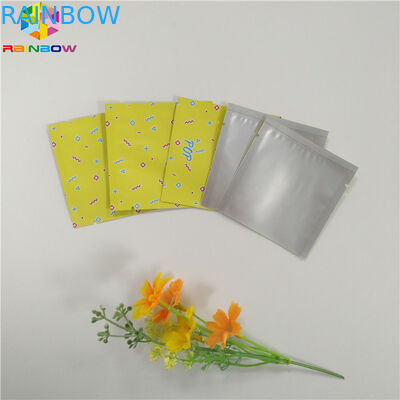 Gıda Sınıfı Folyo Kılıfı Ambalaj Mylar Üç Yan Mühür Snack Çay Kapsül Için Düz Fermuar Çanta