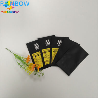 Küçük Siyah Renkli Stand Up Fermuar Kese Üç Taraflı Alüminyum Mylar Folyo Mühürlü