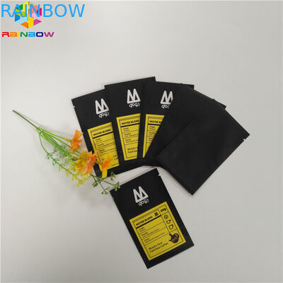 Küçük Siyah Renkli Stand Up Fermuar Kese Üç Taraflı Alüminyum Mylar Folyo Mühürlü