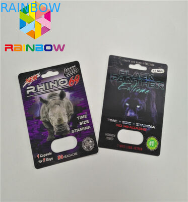 Erkekler Ambalaj Kartı İçin Normal Boyut Blister Kart Ambalaj 3D Etkisi Sex Pill