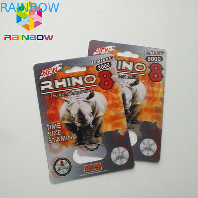 Erkekler Ambalaj Kartı İçin Normal Boyut Blister Kart Ambalaj 3D Etkisi Sex Pill