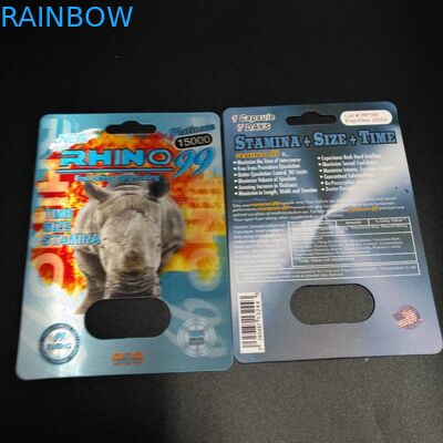 Erkekler Ambalaj Kartı İçin Normal Boyut Blister Kart Ambalaj 3D Etkisi Sex Pill