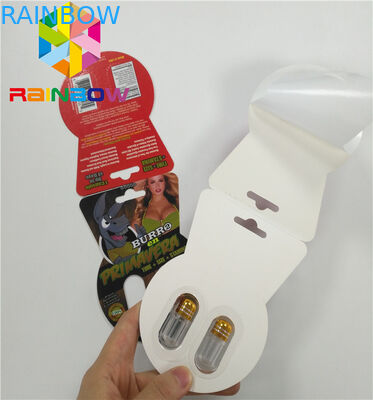 Parlak Blister Kart Ambalajı Özel Seks Geliştirme Hapları Burro2 60000 Paper Card