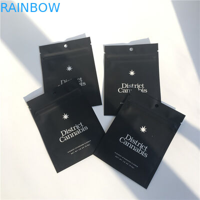 Ot Üç Cd Yaprak Ambalaj için Mat Üç Yan Mühür Düz Zip Kilit Plastik Torbalar