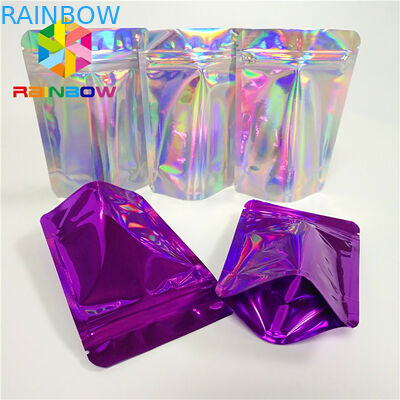 Kozmetik Glitter Toz Snack Gıda Ambalaj Torbaları Parlak Holografik Hologram Mylar Kılıfı
