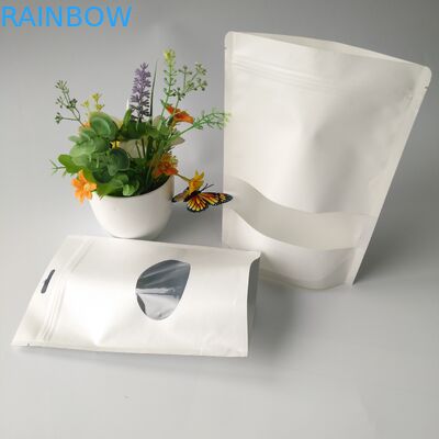 Dikdörtgen / Oval Pencereli Paketleme Gıda Sınıfı Torbalar Kağıt Stand Up