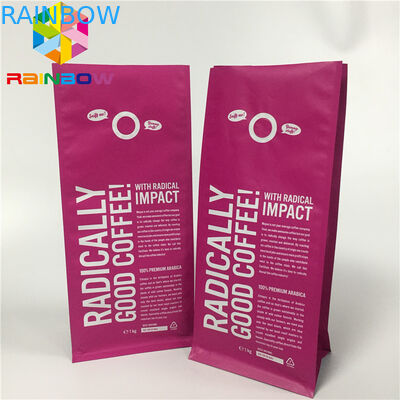 Alüminyum Folyo Kese Ambalajı, Valfli Düz Kahve Çantaları Stand Up