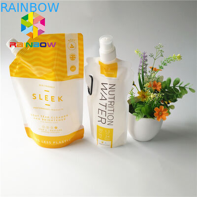 5oz / 7oz Plastik Borulu Kese Ambalajı Şeffaf Enerji İçeceği Torbası Geri Dönüştürülebilir