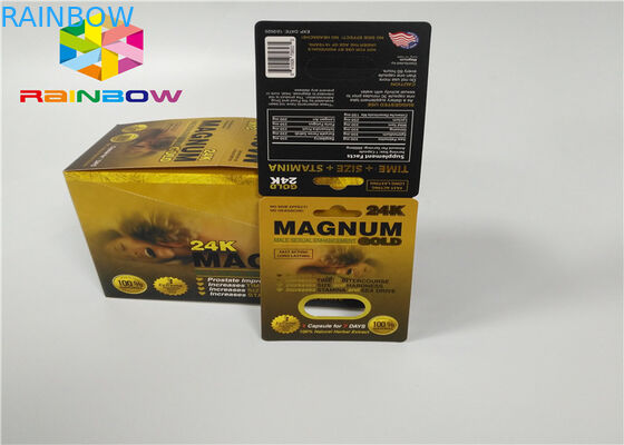 Plastik Şişe Blister Ekleme Kartı Erkek Geliştirme Hapları Kartları / Ekran Kutusundan 3d Ambalaj