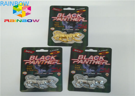 Erkek Geliştirme Hapları Blister Ambalaj Paketleme 3D Rhino Blister Kart Kapsül Paketi İçin