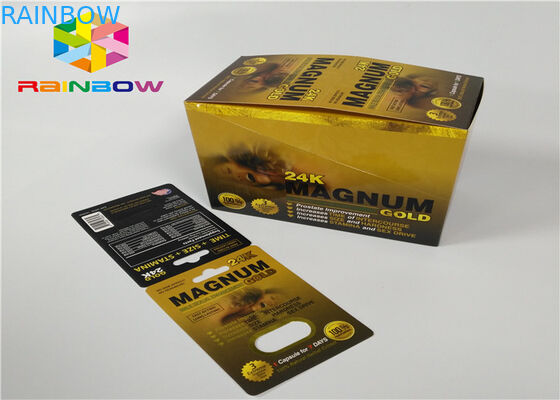 Erkek Geliştirme Hapları Blister Ambalaj Paketleme 3D Rhino Blister Kart Kapsül Paketi İçin