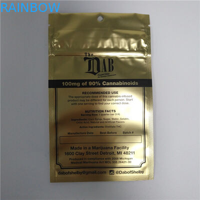 Çocuk Kanıtı Yeniden Kullanılabilir Kilitli Torbalar, Mylar Stand Up Kılıfı Gravür Baskı