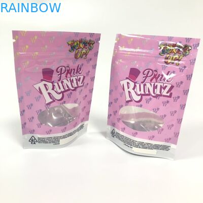 Alüminyum folyo bitkisel tütsü ambalaj kilitli Mylar folyo Runtz çanta kilitli