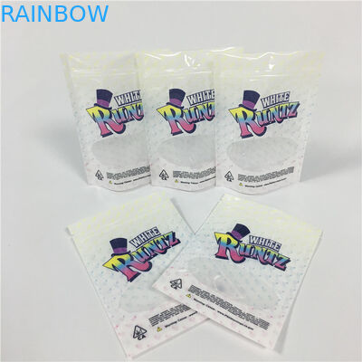 Beyaz Runtz Koku Dayanıklı Stand Up Kılıfı Ot Çanta Paketleme Mylar Doypack Çanta