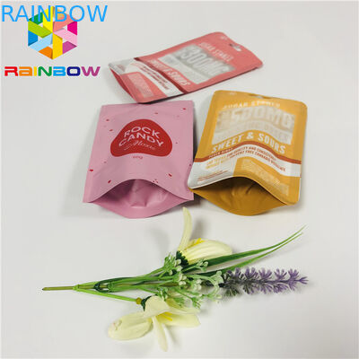 FDA Mylar Fermuarlı Kese Stand, Kilitli Asılı Delikli Plastik Torbalar