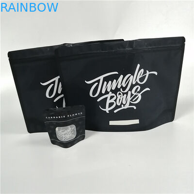 Stand Up Bitkisel Tütsü Ambalajı Alüminyum Folyo Çanta Mat Siyah Özel Boyut