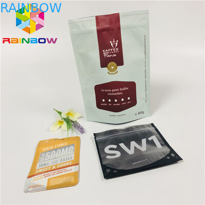 Nem Bariyeri Alüminyum Folyo Stand Up Kılıfı Çanta Kahve Çekirdeği Kilitli Plastik