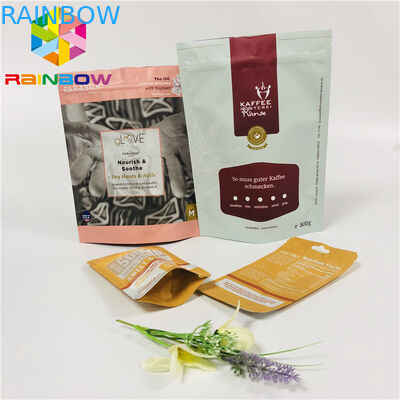 Mat Çay Poşetleri Ambalajları Fermuarlı / Koparma Çentikli Alüminyum Folyo Çanta Stand Up