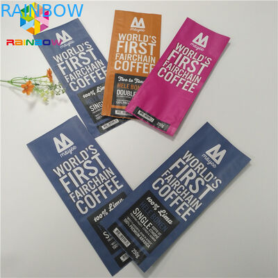 Dörtlü Mühürlü Mat Bitmiş Folyo Poşet Ambalajlı Yan Kıskaçlı Kahve Torbası Valfli