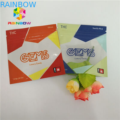 Geri dönüşümlü bitkisel tütsü ambalajı plastik torbalar 3 tarafı fermuarlı özel mühürlü