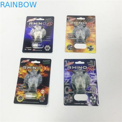 Kartuş Kağıt Blister Kart Ambalaj Altın Rhino Konteyner Mermi, Plastik Kapaklı