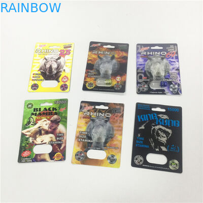 Kartuş Kağıt Blister Kart Ambalaj Altın Rhino Konteyner Mermi, Plastik Kapaklı