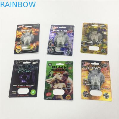 Kartuş Kağıt Blister Kart Ambalaj Altın Rhino Konteyner Mermi, Plastik Kapaklı