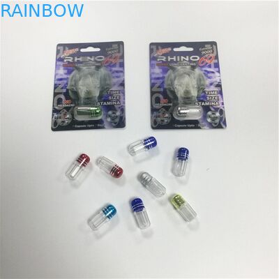 Mini Plastik PS Şişe Blister Ambalaj Ambalaj Gergedan 69 Hapları Kapsül Bullet Şekli Konteyner