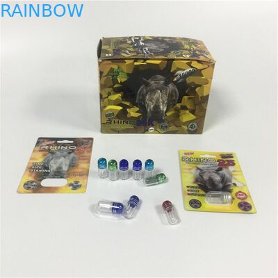 Mini Plastik PS Şişe Blister Ambalaj Ambalaj Gergedan 69 Hapları Kapsül Bullet Şekli Konteyner