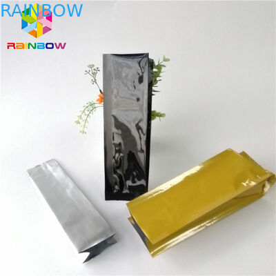 Açılıp kapanabilir Alüminyum Folyo Stand Up Kılıfı 12 oz 16 oz Yan Gövde Kızartma Kahve Çay Poşeti