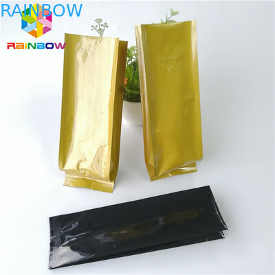 Açılıp kapanabilir Alüminyum Folyo Stand Up Kılıfı 12 oz 16 oz Yan Gövde Kızartma Kahve Çay Poşeti