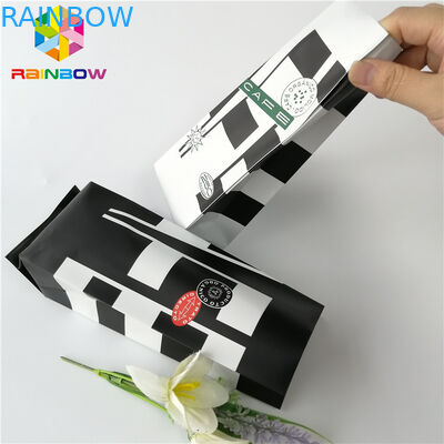 Açılıp kapanabilir Alüminyum Folyo Stand Up Kılıfı 12 oz 16 oz Yan Gövde Kızartma Kahve Çay Poşeti