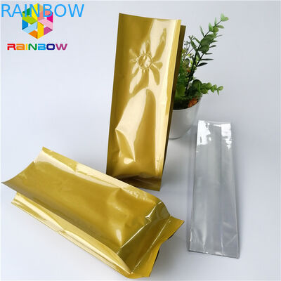 Açılıp kapanabilir Alüminyum Folyo Stand Up Kılıfı 12 oz 16 oz Yan Gövde Kızartma Kahve Çay Poşeti