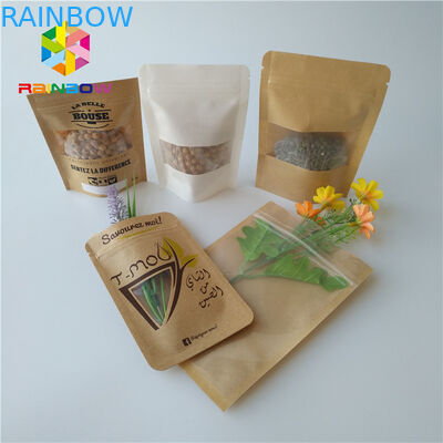 Matt Beyaz Plastik Torbalar Ambalaj Doypack Poly Zip Kilit Stand Up Kılıfı Dikdörtgen Pencere