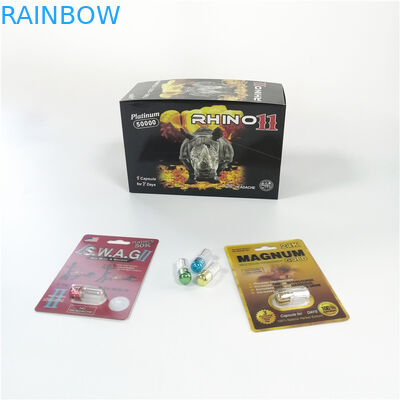 Tıbbi Kullanım Blister Kart Ambalajı Rhino 11 Magnum 24k 3D Kart Envanteri Blister Paketi