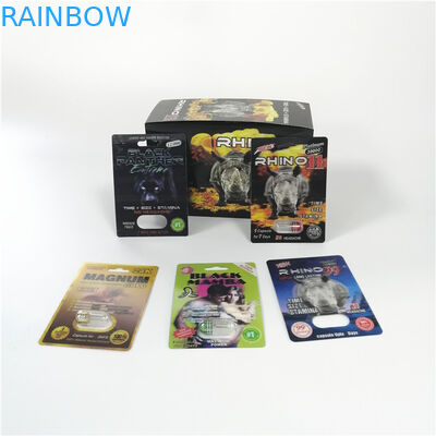 Tıbbi Kullanım Blister Kart Ambalajı Rhino 11 Magnum 24k 3D Kart Envanteri Blister Paketi