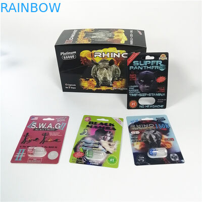 Tıbbi Kullanım Blister Kart Ambalajı Rhino 11 Magnum 24k 3D Kart Envanteri Blister Paketi