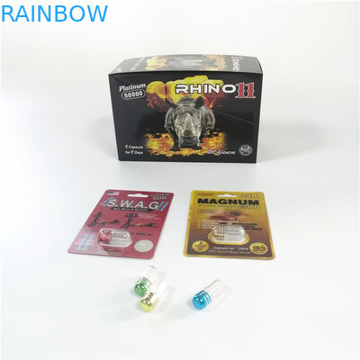 Siyah Panter Blister Ambalaj Hapı Kağıt Kutusu 3D Etkisi Seks Hap Gergedan 69 9000