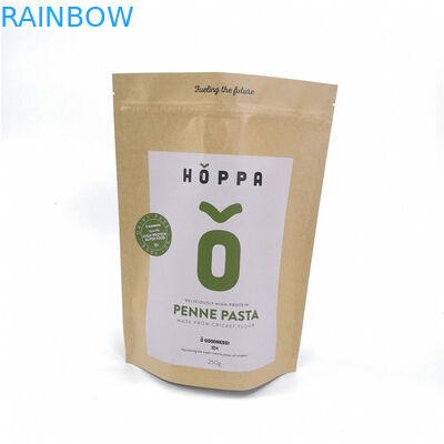 Eko Dostu Kraft Kağıt Torba Ambalaj Gıda Ekmek / Şeker / Meyve Fermuar için Stand Up