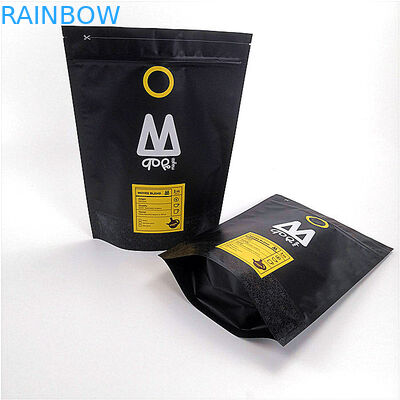 Yeniden Kapanabilir Stand Up Fermuar Çanta Torbaları Özel Baskılı Lamine Mat Siyah Renk