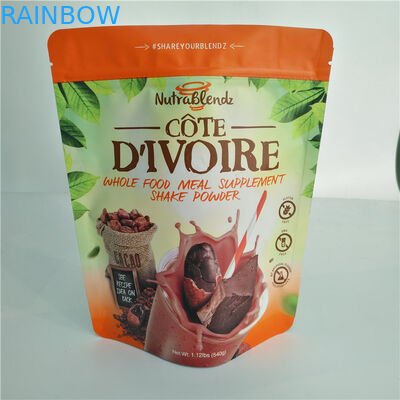 Isı mühür plastik torbalar ambalaj kilitli kavrulmuş kahve çekirdeği tozu torbaları