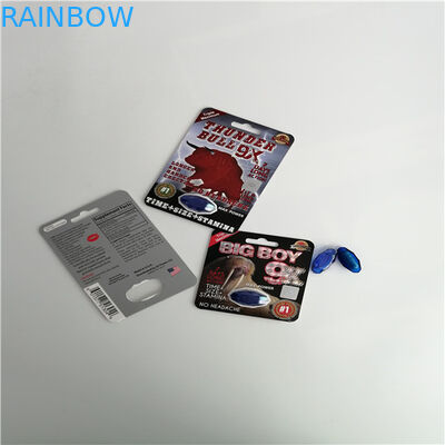 Erkek Geliştirme Hapları Blister Kart Ambalaj Özel Baskılı Gergedan 69 Seks Hapı 3D Kartı