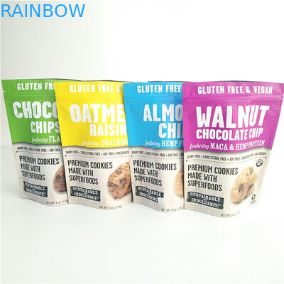 Glutensiz Snack Bag Paketleme Gıda Ambalajları Çerezler Kilitli Çantalar