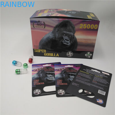 Uçmak Erkek Enerji Artırıcı Blister Kağıt Kart Gule Kapsül İçin Çift Delik Ambalaj Malzemesi