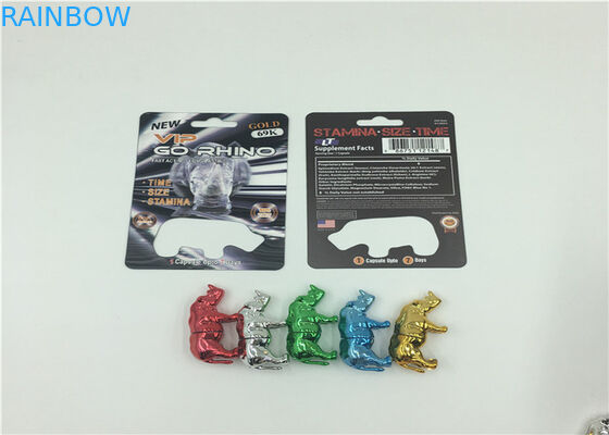 3D Hologram Etkisi Hap Blister Kart Ambalaj Gergedan 69 Konteyner Bullet Dayanıklı