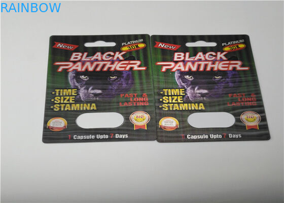 Özel Slayt Blister Kart Ambalaj VIP Altın 69 K Gergedan Toz Kapsül Ambalaj Ekran Kutusu