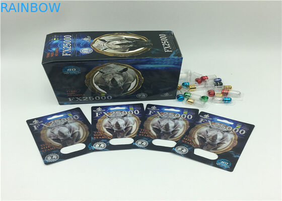 Özel Logo 3D Etkisi Blister Paketi Ambalaj Erkekler Geliştirme Süper Tıp İçin Şişe Kartı